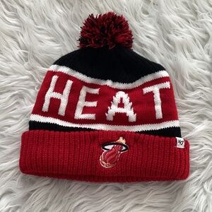 Miami Heat/47 Brand logo Pom Pom Beanie